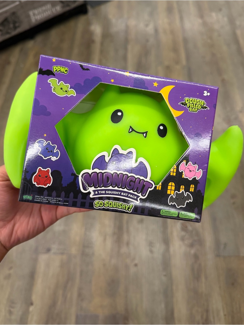 Midnight Halloween Green Squishy Bat Toy